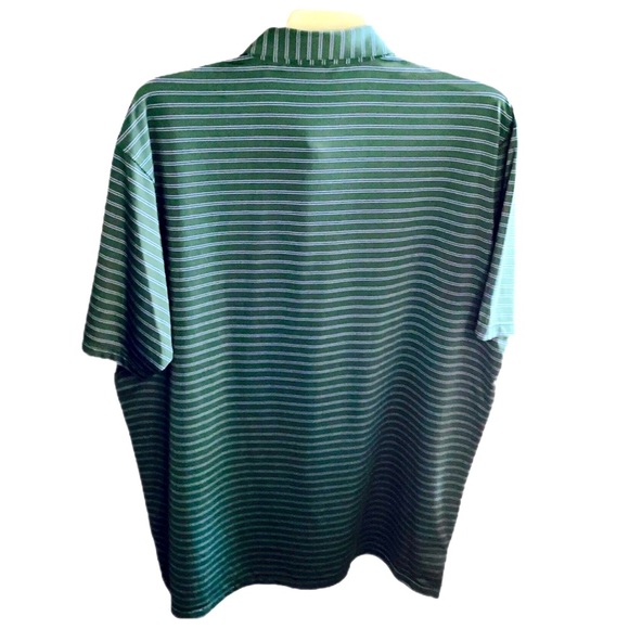 Oliver Ridley 2XL Men’s Polo Shirt Green/Blue Striped Golf EUC - Picture 4 of 12